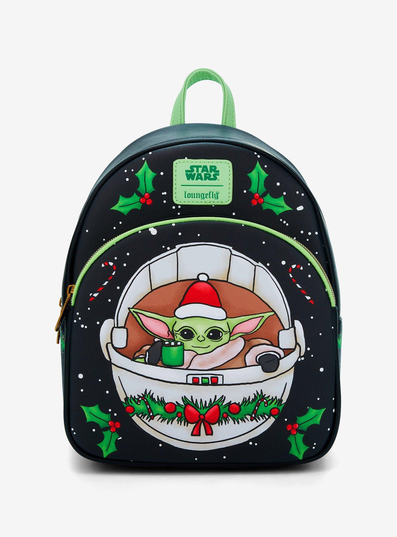 Shop Loungefly Star Wars The Mandalorian Grogu Cocoa Holiday Mini Backpack