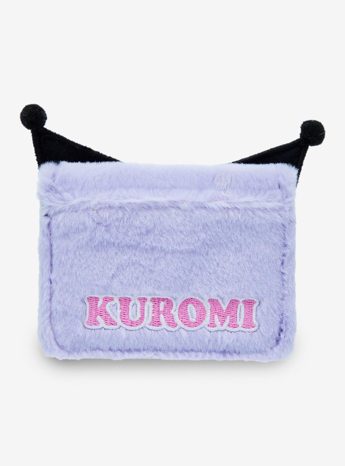 Kuromi Purple Bear Fuzzy Mini Flap Wallet, , alternate