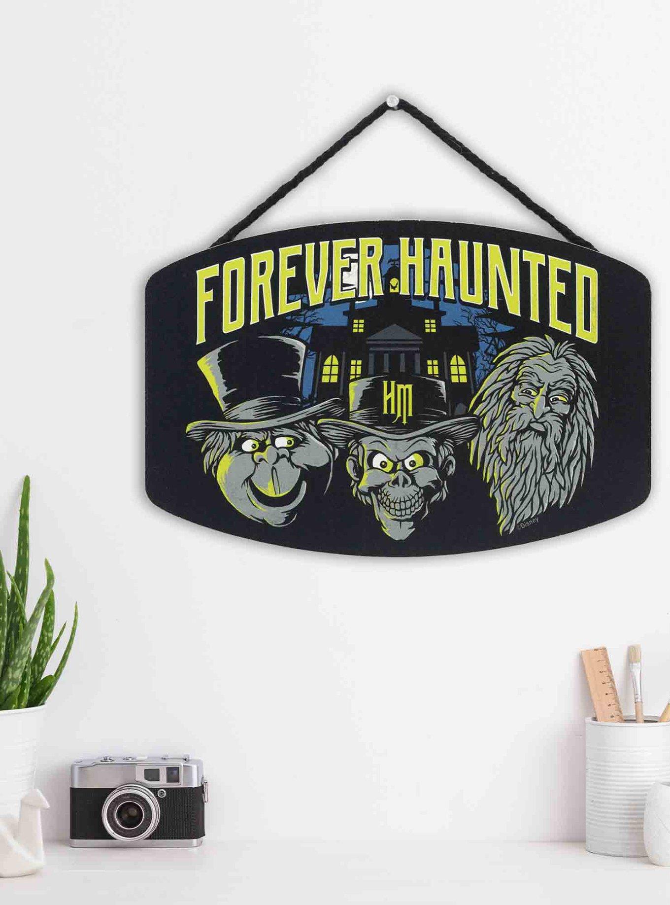 Disney Haunted Mansion Forever Haunted Hitchhiking Ghosts Hanging Wood Sign, , alternate