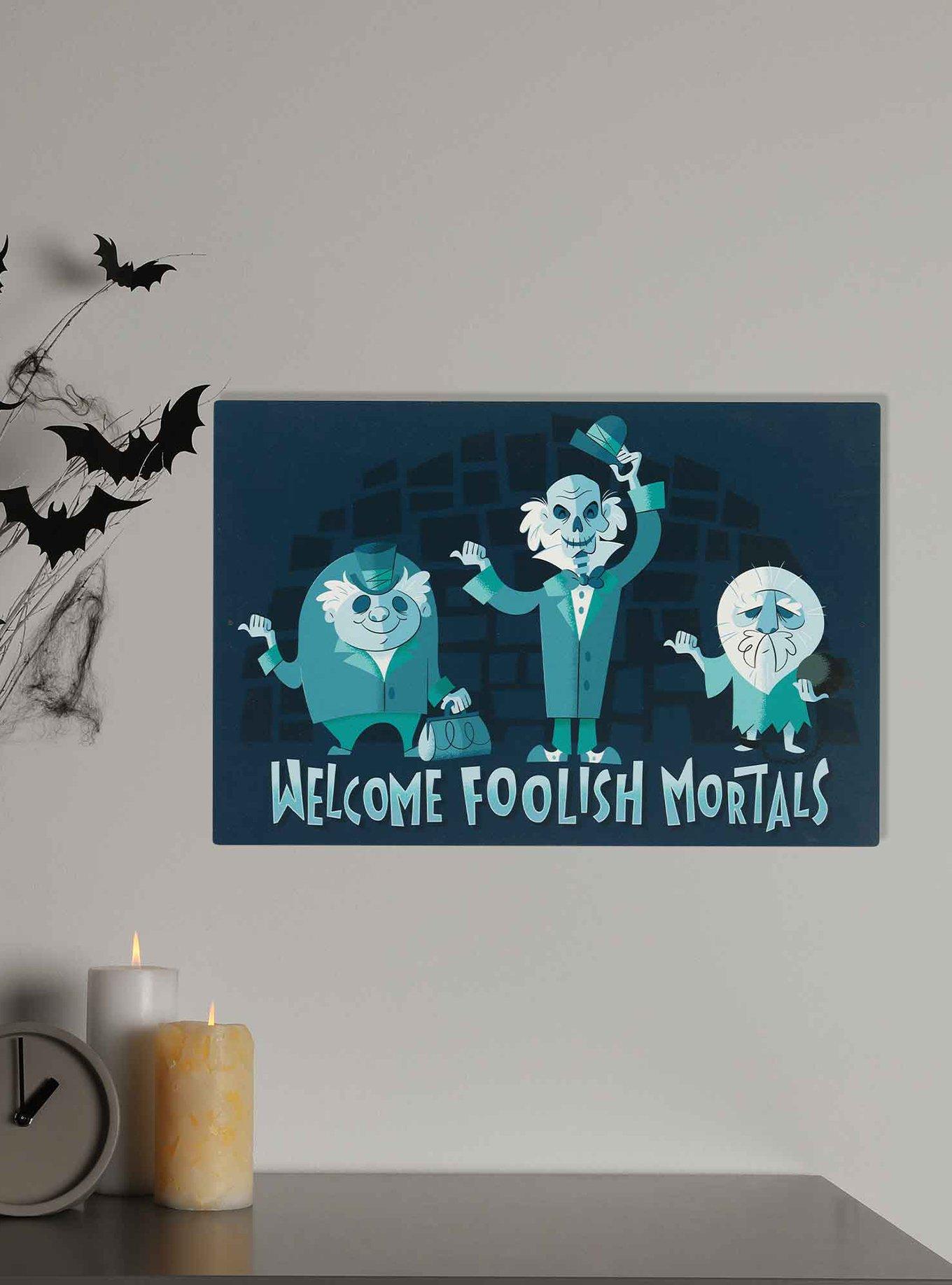 Disney Haunted Mansion Welcome Foolish Mortals Hitchhiking Ghosts Metal Wall Decor, , hi-res