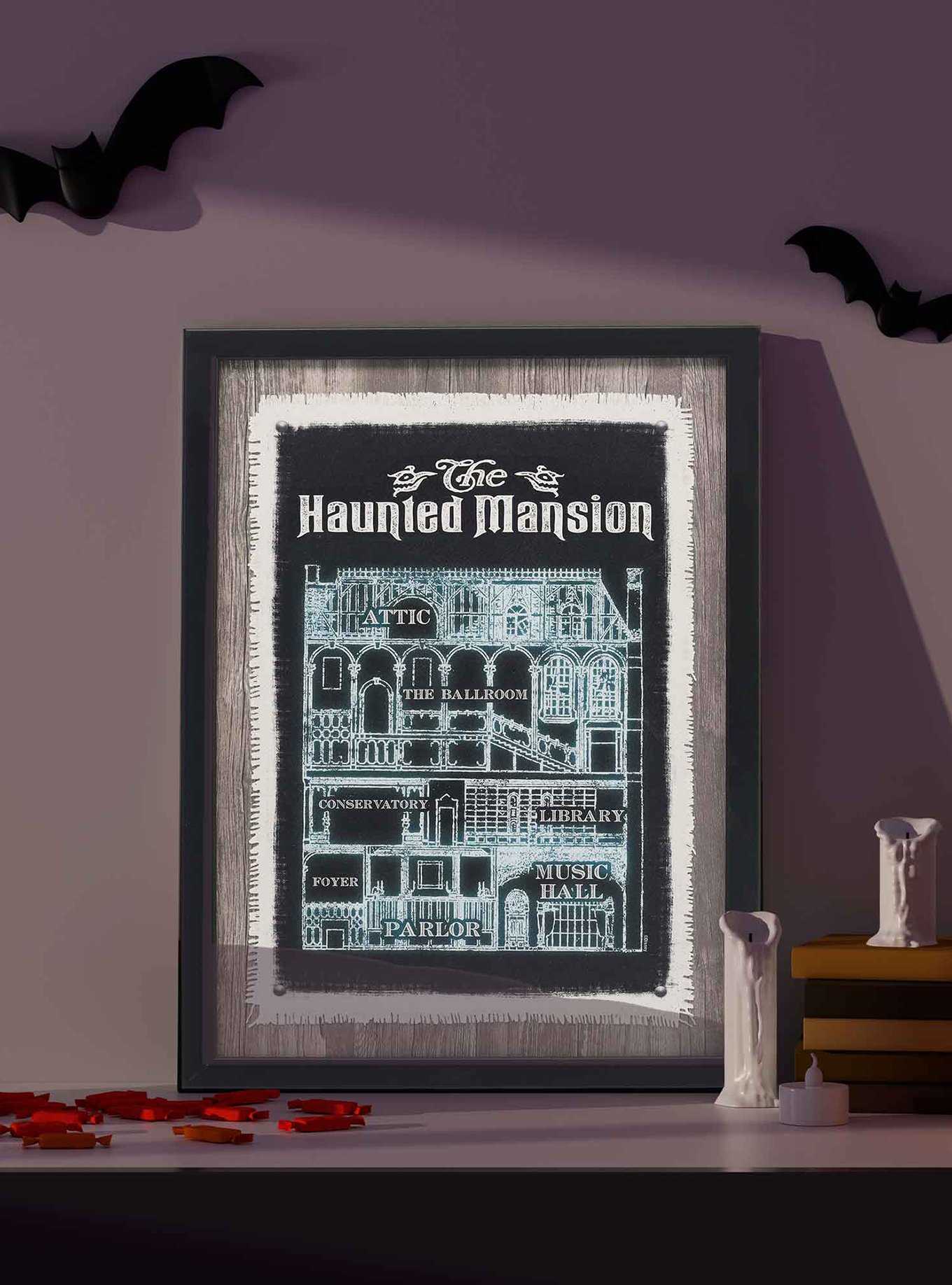 Disney Haunted Mansion Blueprint Framed Wood Wall Decor, , hi-res