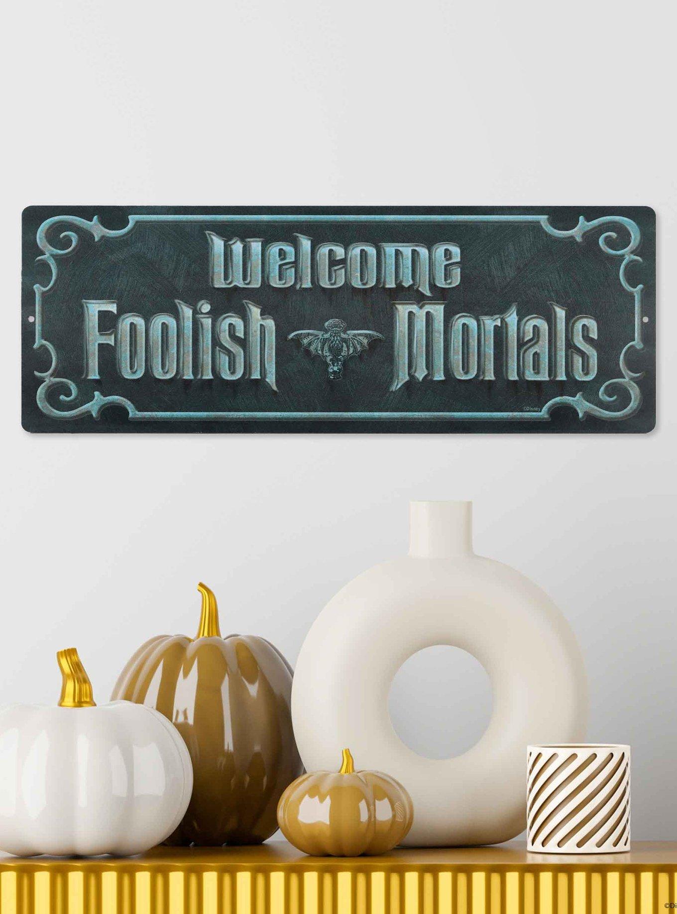 Disney Haunted Mansion Welcome Foolish Mortals Metal Wall Decor, , alternate