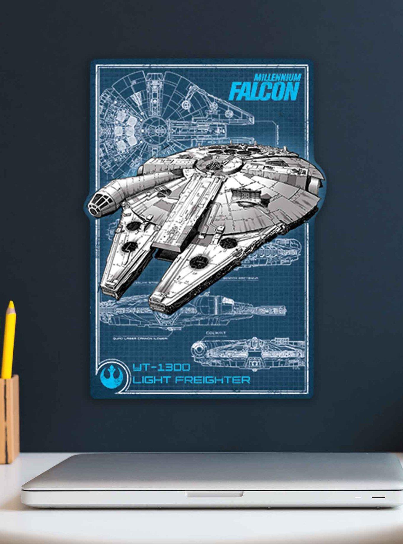 Star Wars Millennium Falcon Schematics Metal Wall Decor, , alternate