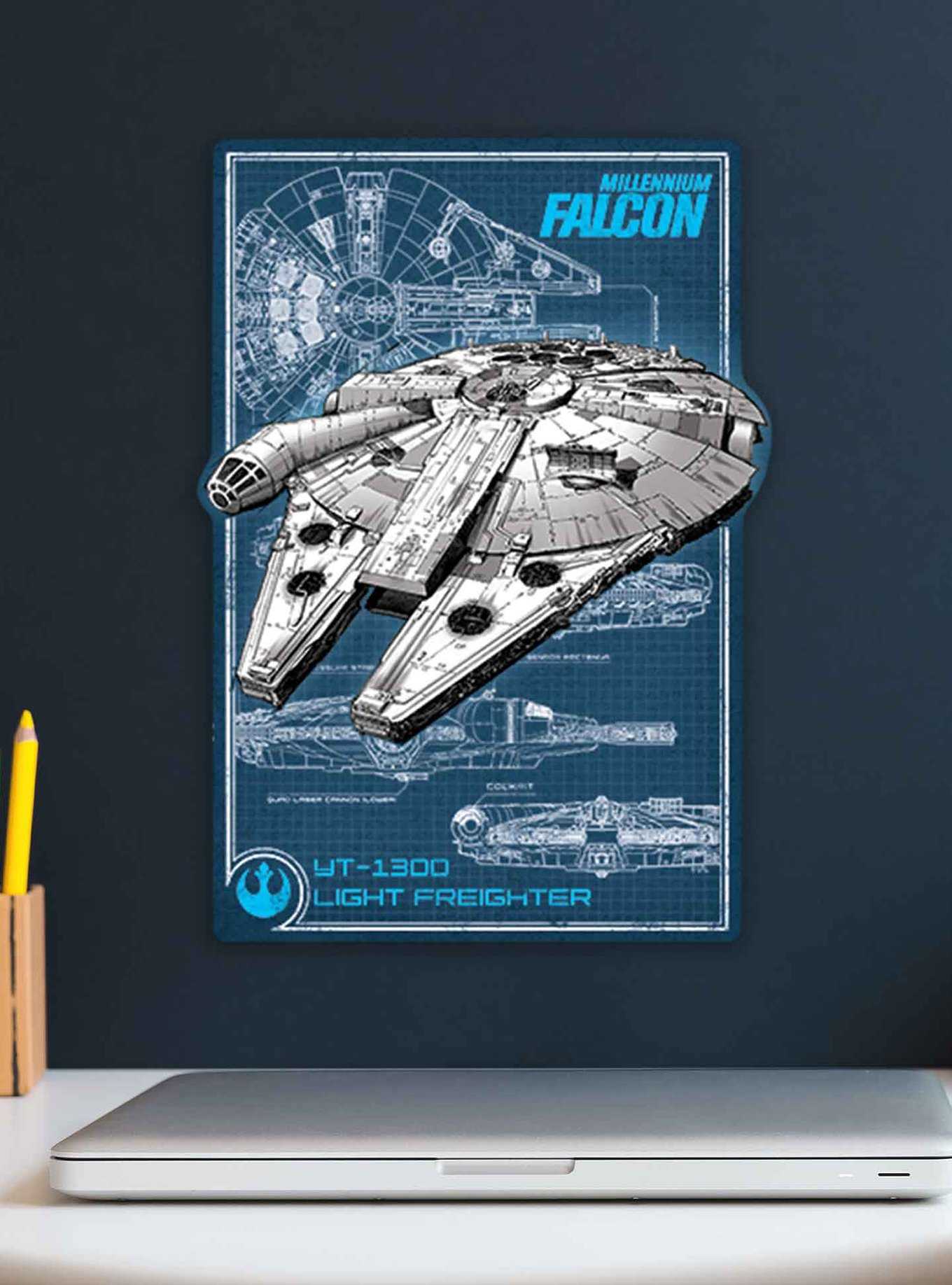 Star Wars Millennium Falcon Schematics Metal Wall Decor, , hi-res