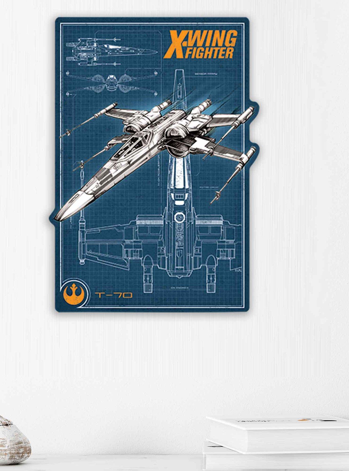 Star Wars X-Wing Fighter Schematics Metal Wall Decor, , alternate