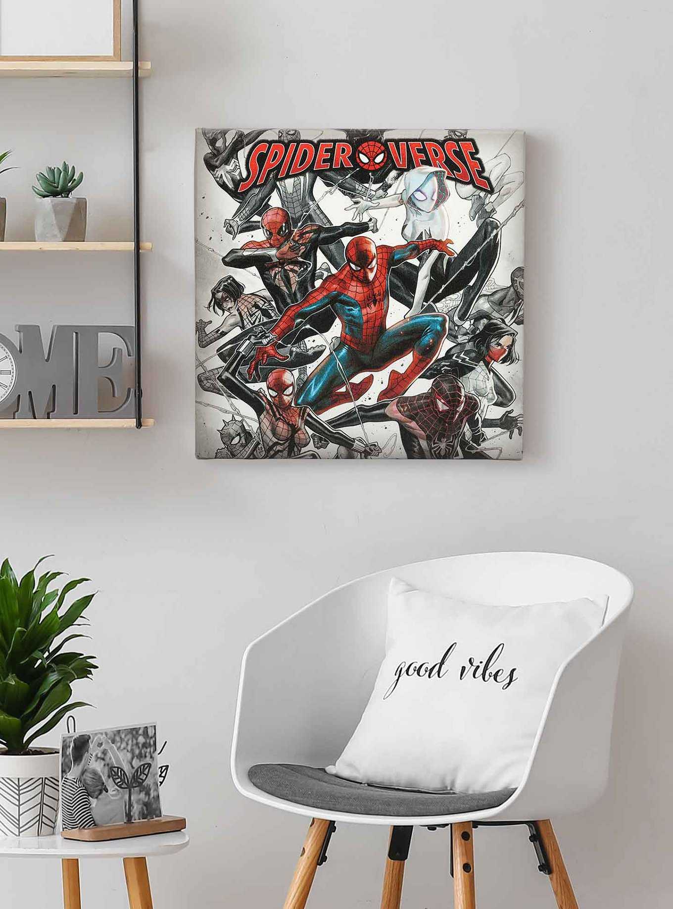Marvel Spider-Man Spider-Verse Characters in Battle Canvas Wall Decor, , hi-res