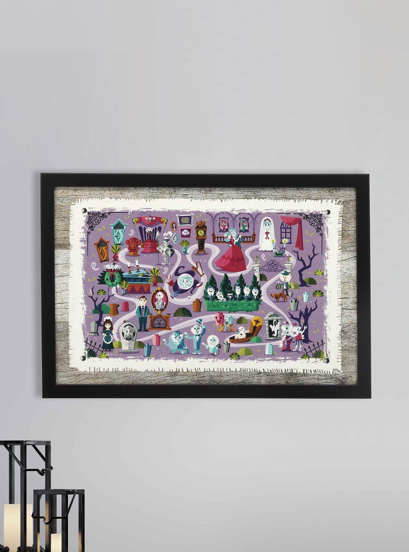 Disney Haunted Mansion Map Framed Wood Wall Decor, , alternate