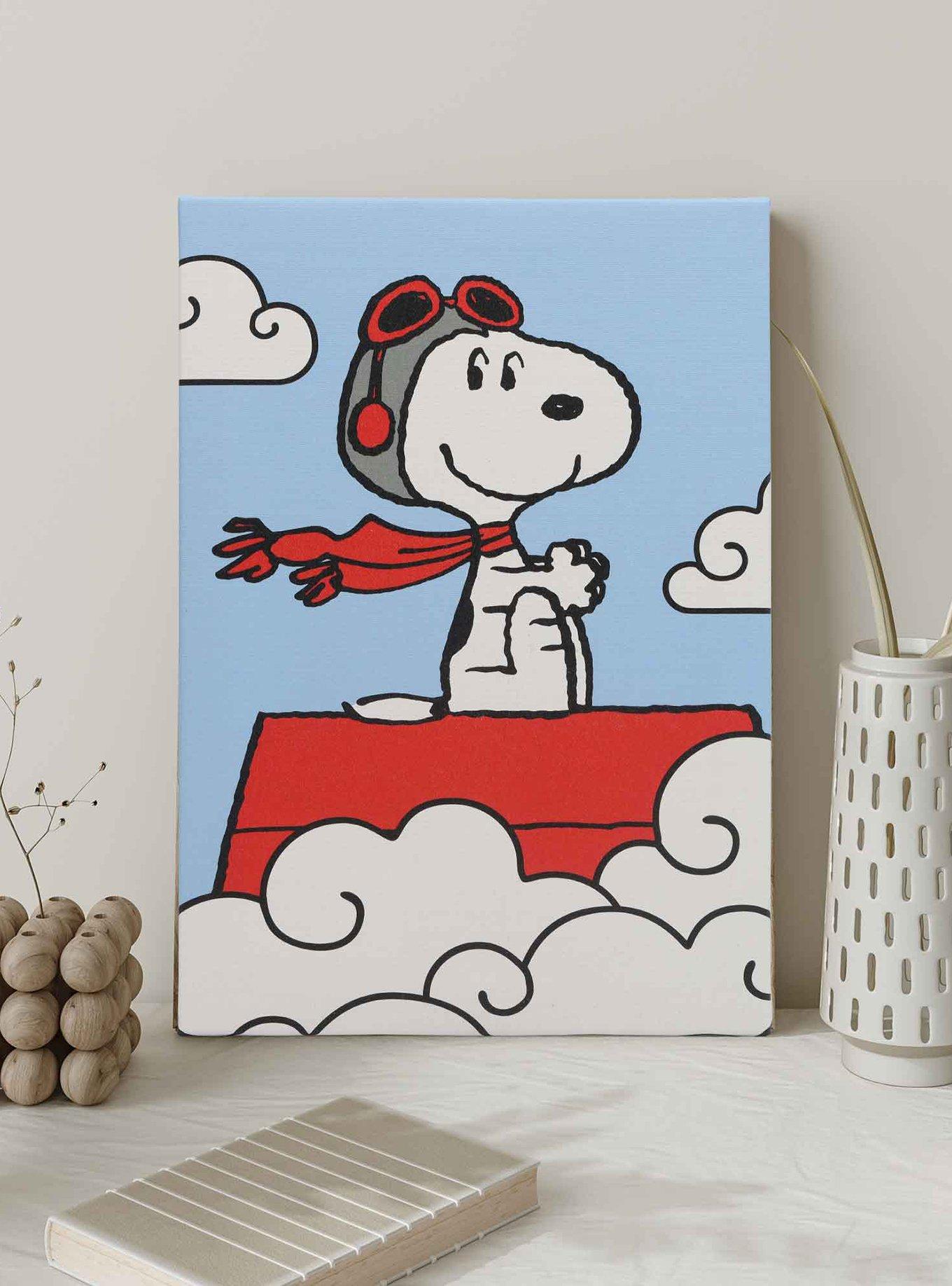 Peanuts Snoopy The Flying Ace in Clouds Canvas Wall Decor, , alternate