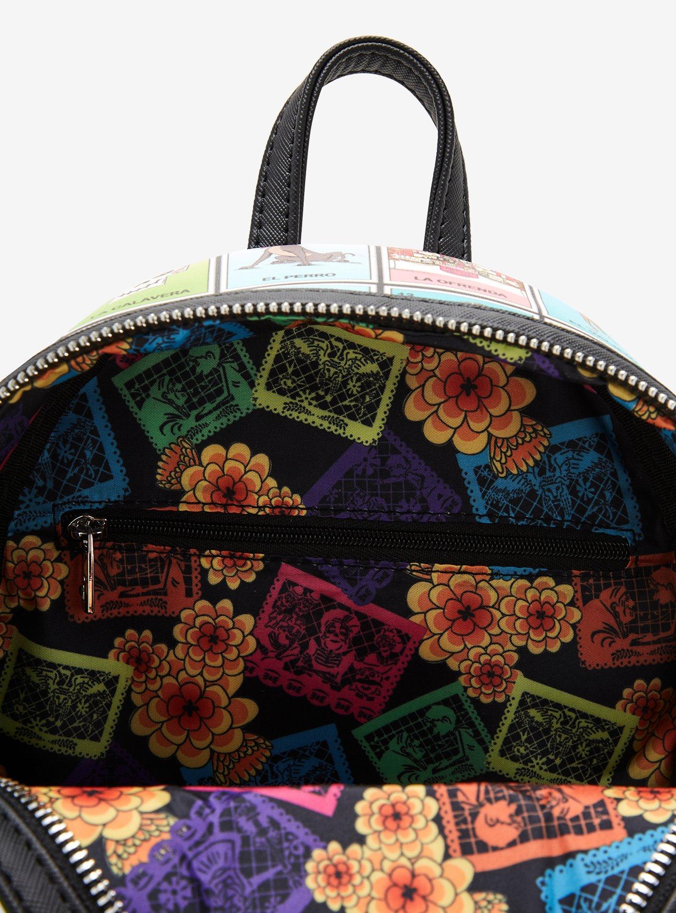 Loungefly Disney Pixar Coco Character Loter&iacute;a Cards Allover Print Mini Backpack - BoxLunch Exclusive, , alternate