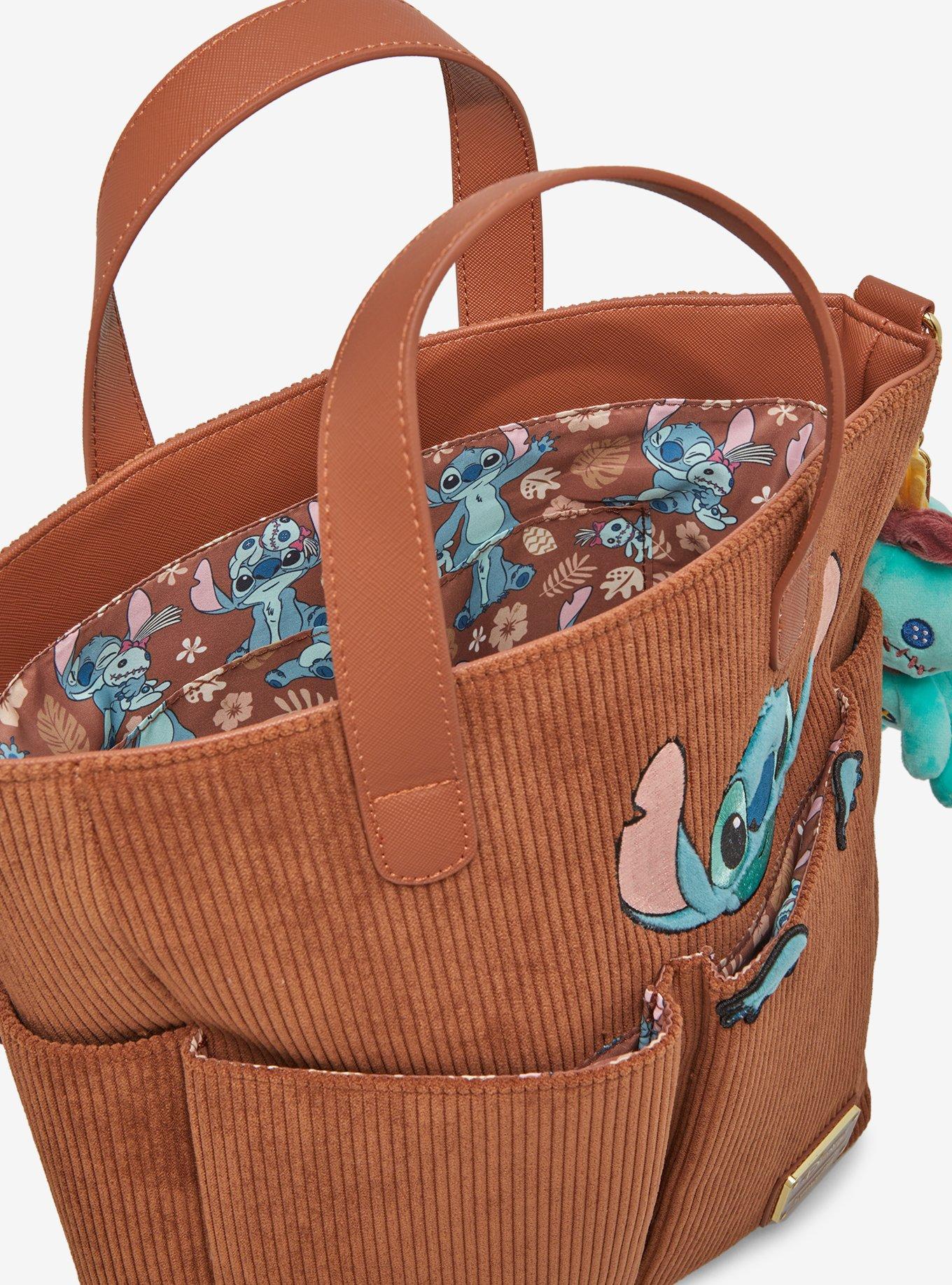 Loungefly Disney Lilo & Stitch Corduroy Stitch & Scrump Tote Bag - BoxLunch Exclusive, , alternate