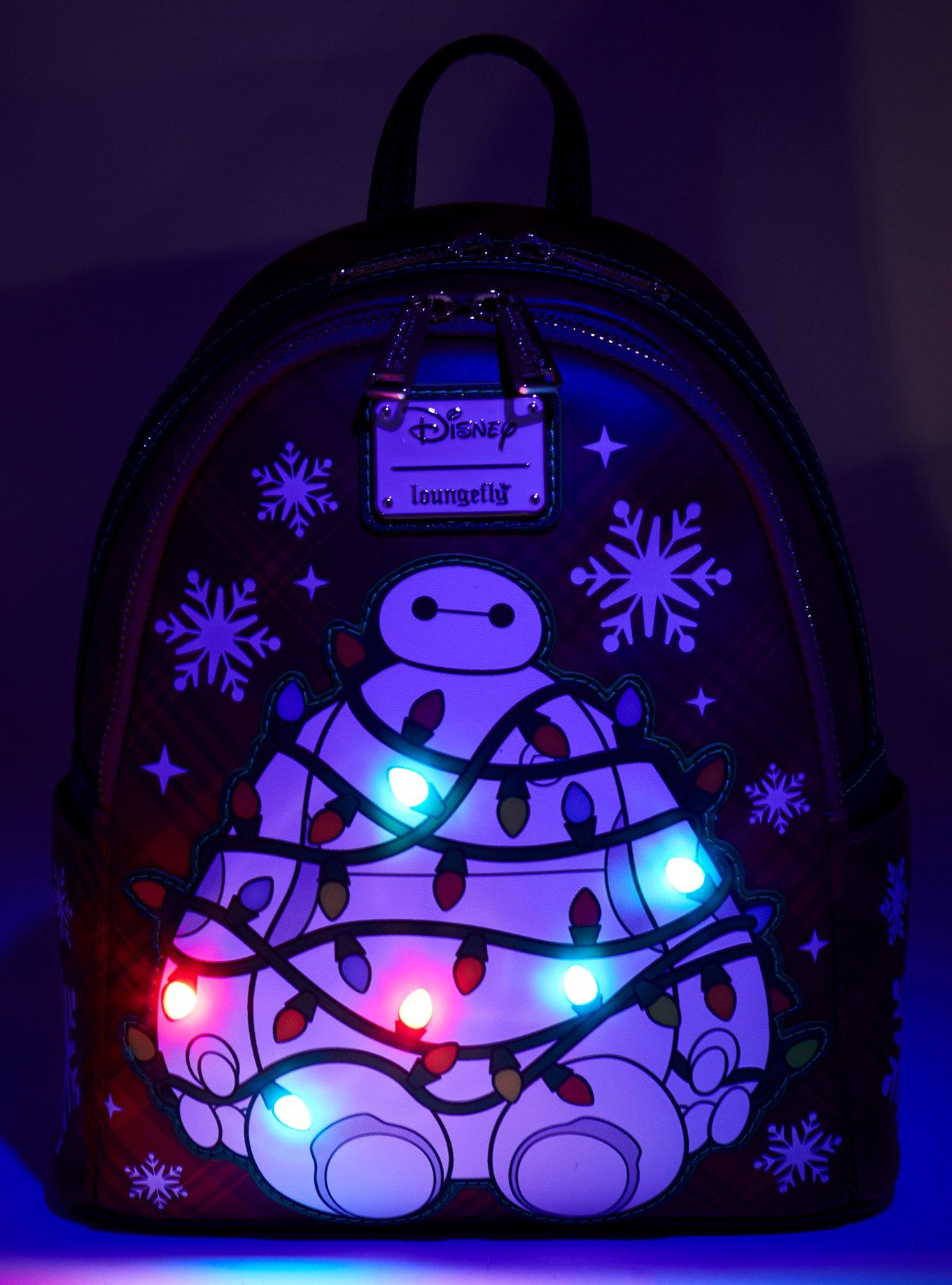 Loungefly Disney Big Hero 6 Baymax Holiday Plaid Light-Up Mini Backpack — BoxLunch Exclusive, , hi-res