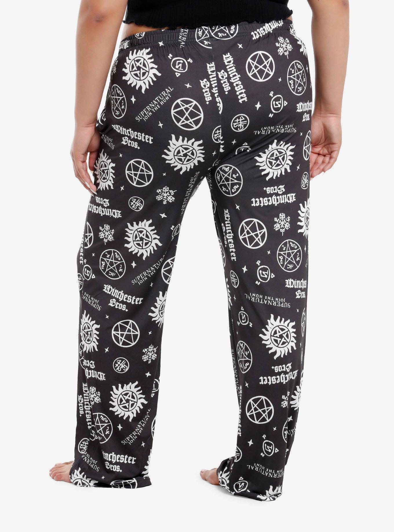 Supernatural Icons Pajama Pants Plus Size, , hi-res