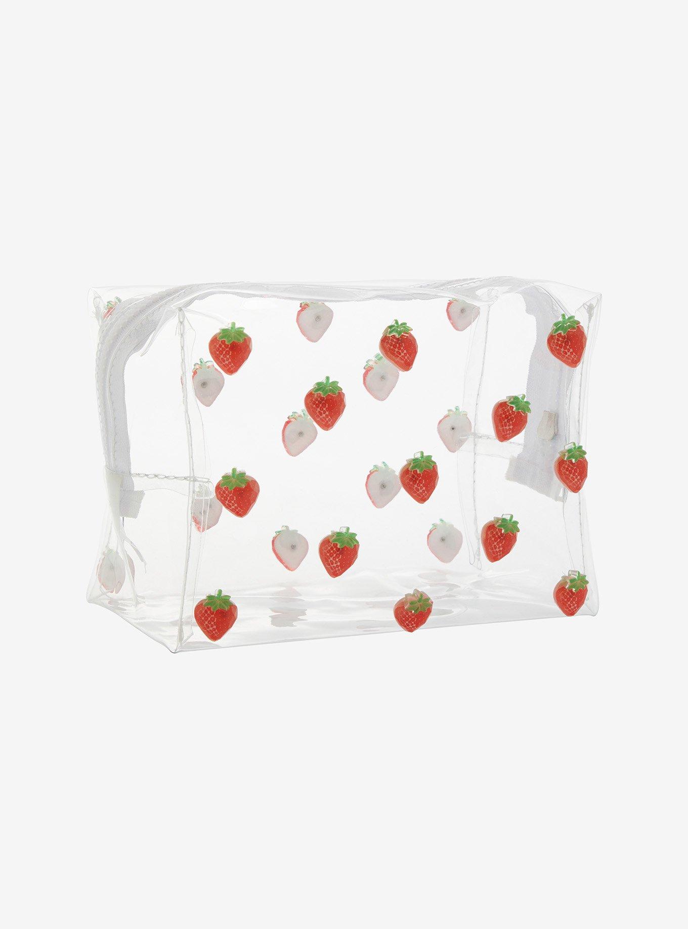 Strawberry Charms Clear Makeup Bag, , hi-res