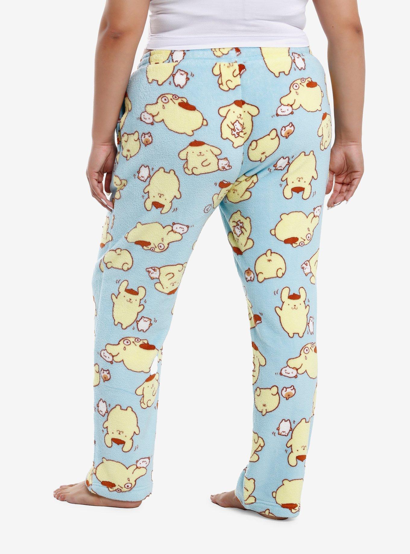 Pompompurin & Muffin Fuzzy Pajama Pants Plus Size, MULTI, alternate