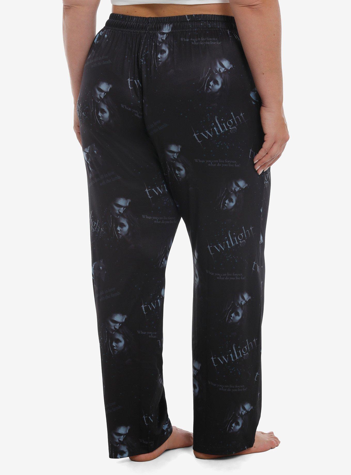 The Twilight Saga Bella & Edward Quotes Pajama Pants Plus Size, BLUE, alternate