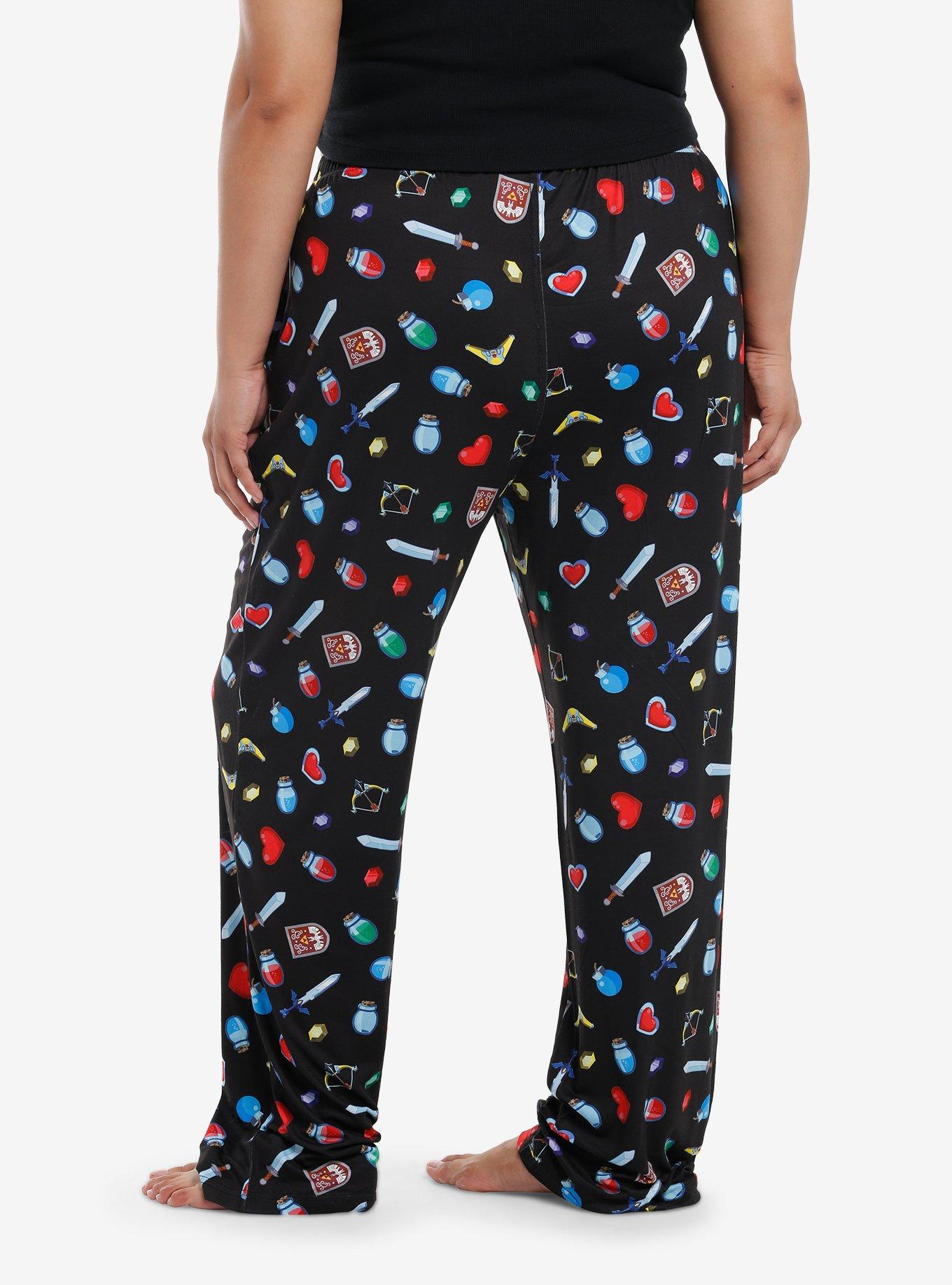 The Legend Of Zelda Icons Pajama Pants Plus Size, , hi-res