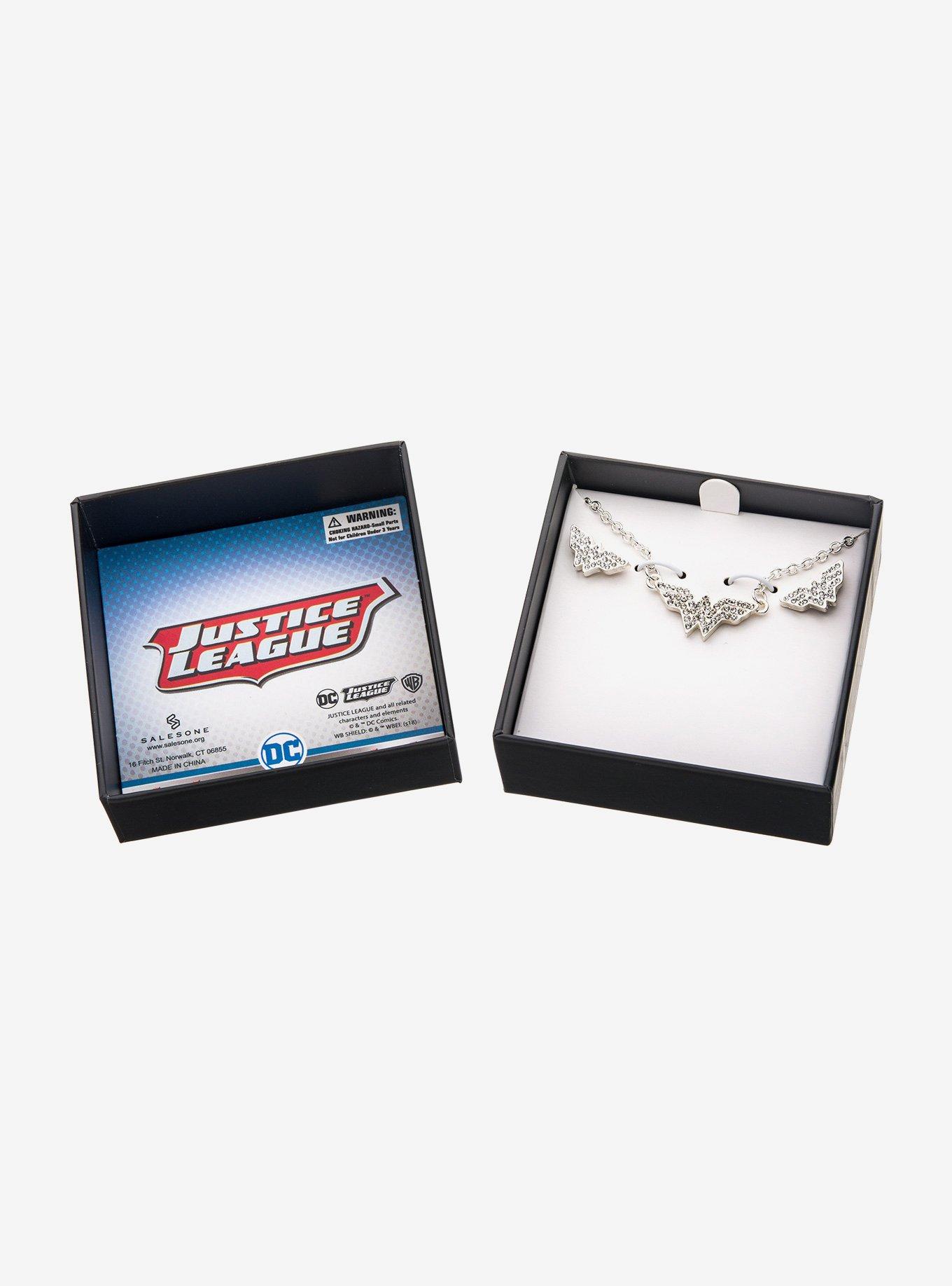 DC Comics Wonder Woman Logo Stud Earrings & Necklace Set, , hi-res