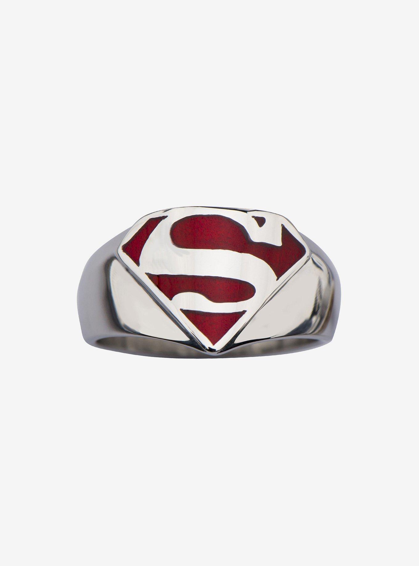 DC Comics Superman "Man of Steel" Signet Ring, SILVER, alternate