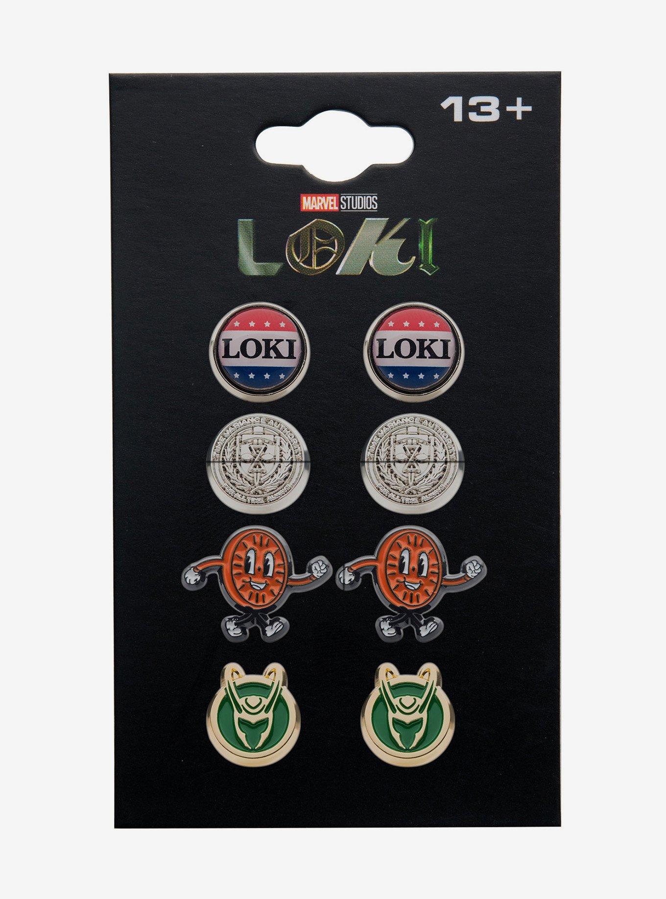 Marvel Loki TVA Stud Earrings Set, , alternate