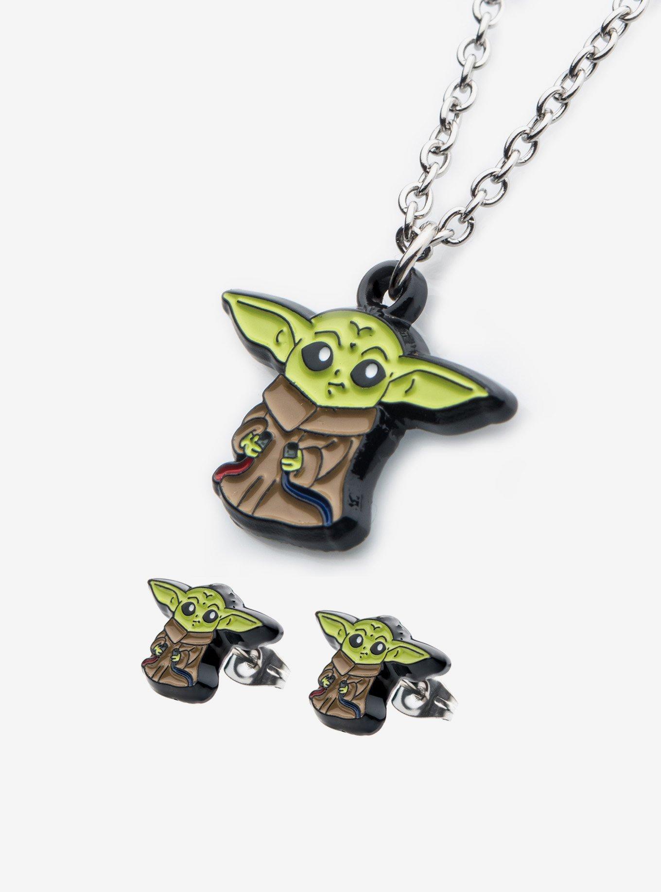 Star Wars: The Mandalorian Grogu Necklace And Earring Set, , hi-res