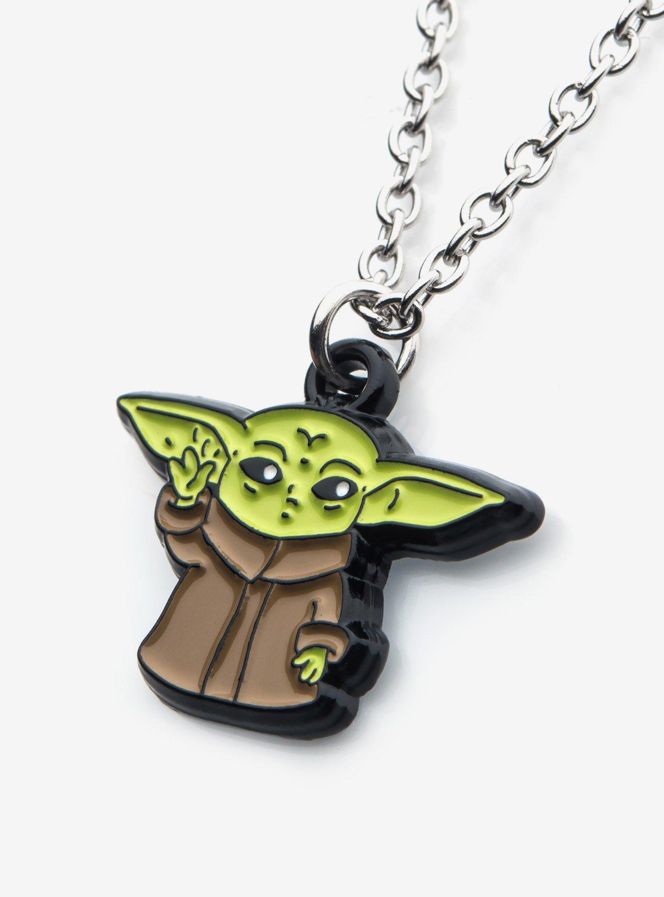 Star Wars: The Mandalorian Grogu Using The Force Enamel Necklace, , alternate