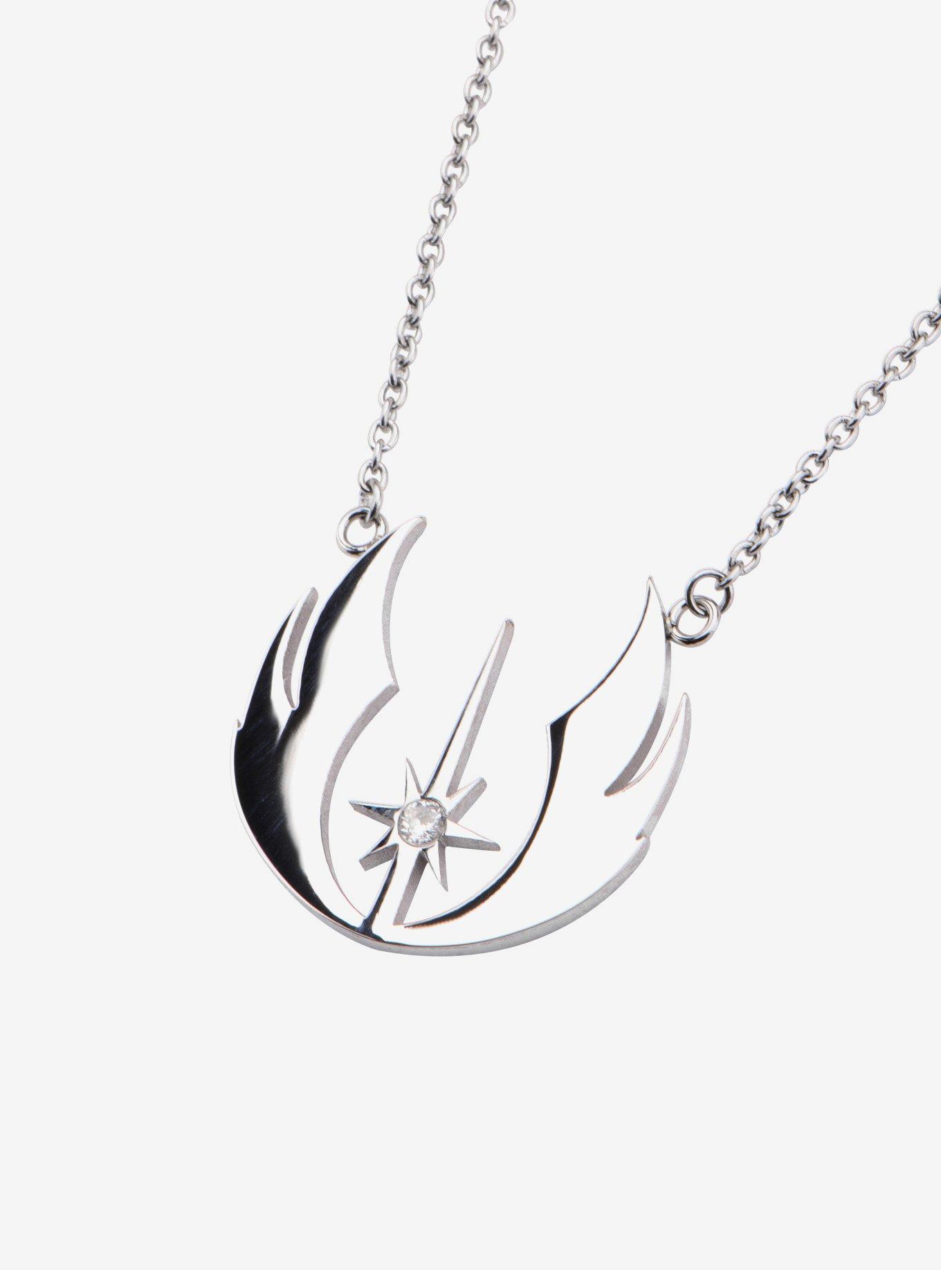 Star Wars Cut Out Jedi Order Symbol with CZ Pendant Necklace, , hi-res