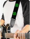 St. Patrick's Day Black Clovers Guitar Strap, , alternate