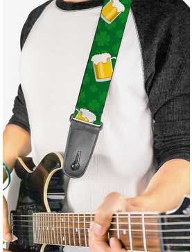St. Patrick's Day Clovers Beer Mugs Green Guitar Strap, , hi-res