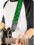 St. Patrick's Day Clovers Scattered Green Guitar Strap, , alternate