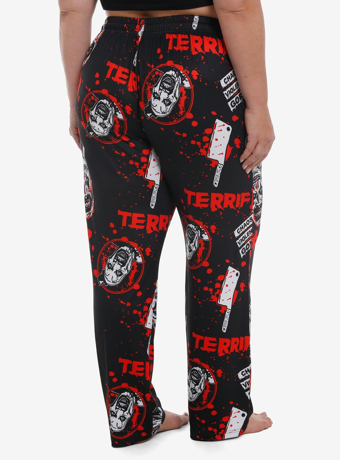 Terrifier Art Splatter Pajama Pants Plus Size, RED, alternate