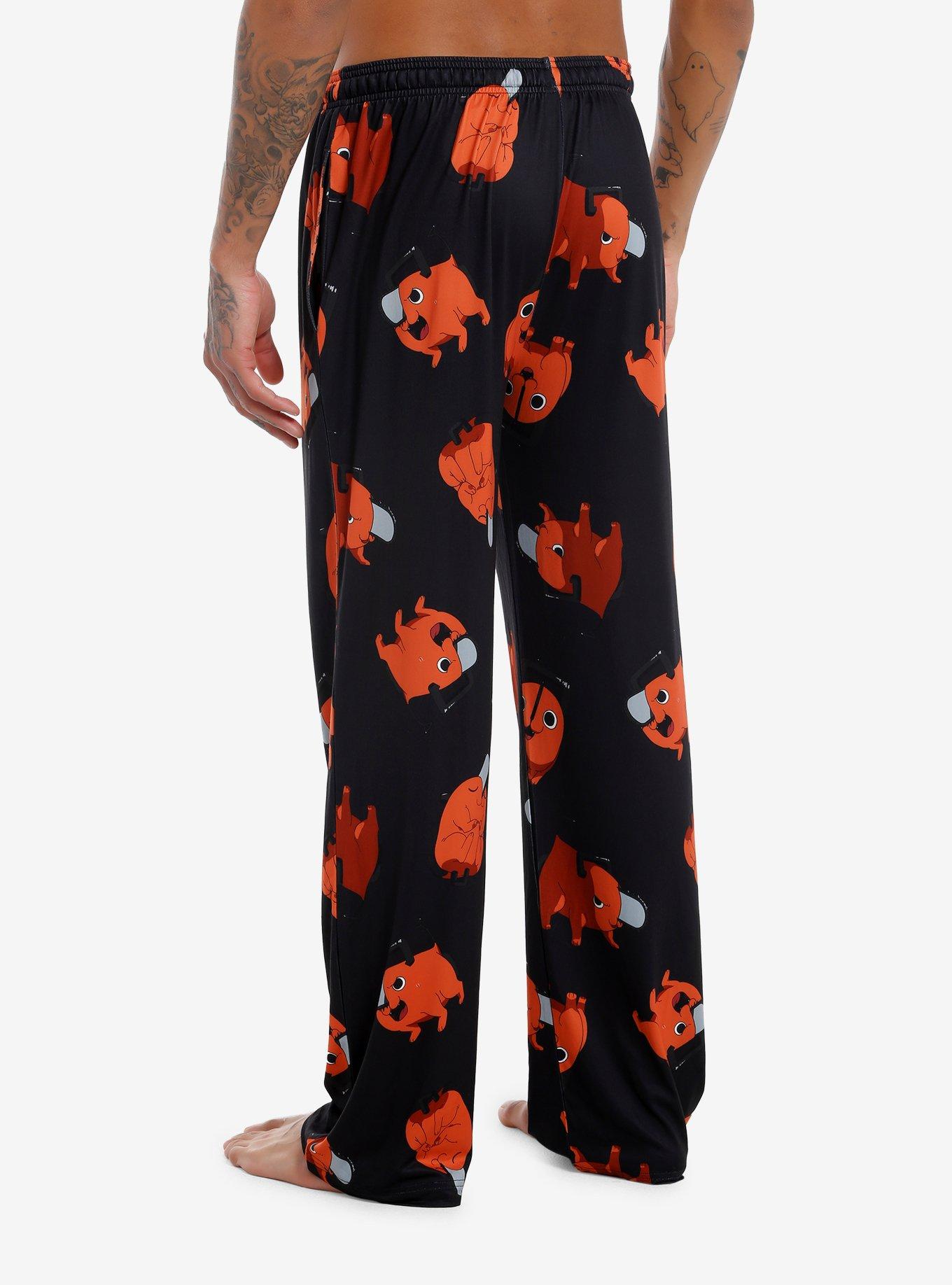 Chainsaw Man Pochita Pajama Pants, ORANGE, alternate