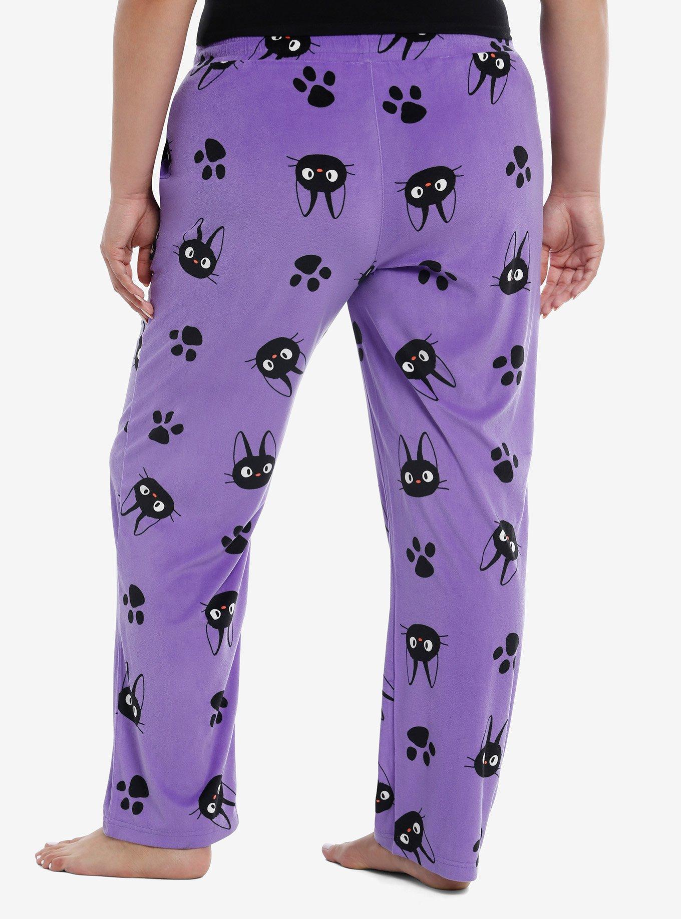 Studio Ghibli® Kiki's Delivery Service Jiji Purple Girls Pajama Pants Plus Size, MULTI, alternate