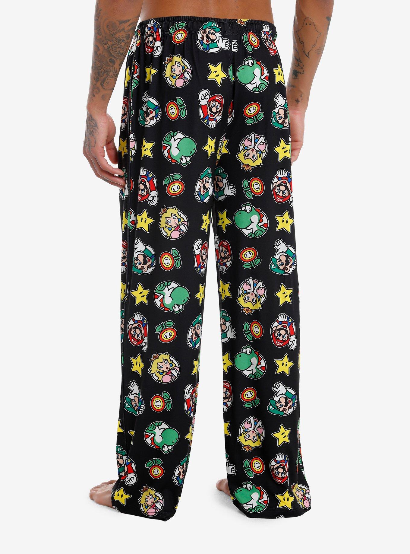 Super Mario Character Icon Pajama Pants, MULTI, alternate