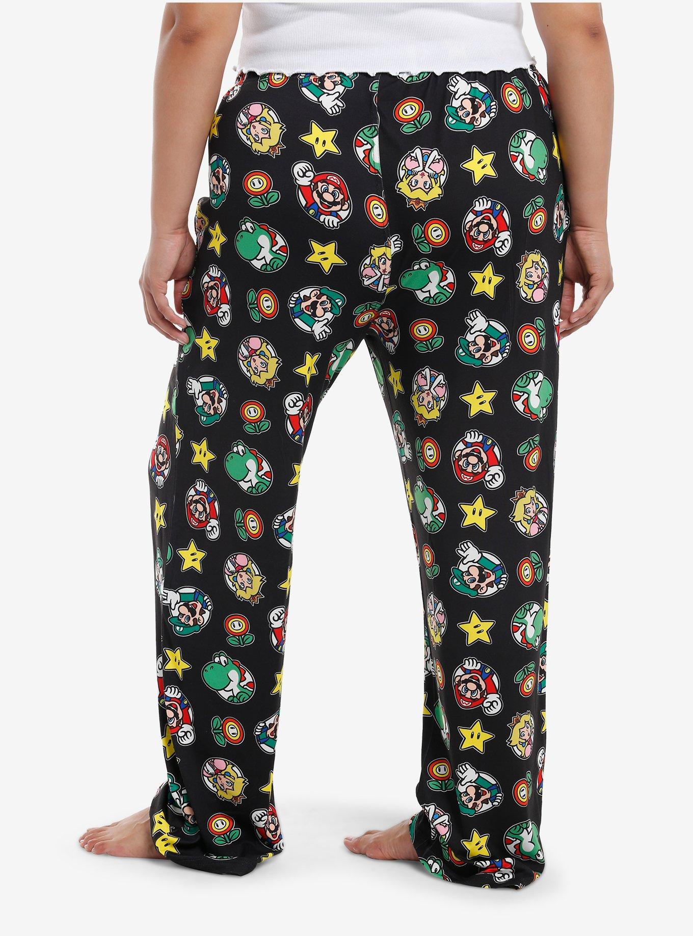 Super Mario Character Icon Pajama Pants Plus Size, , hi-res