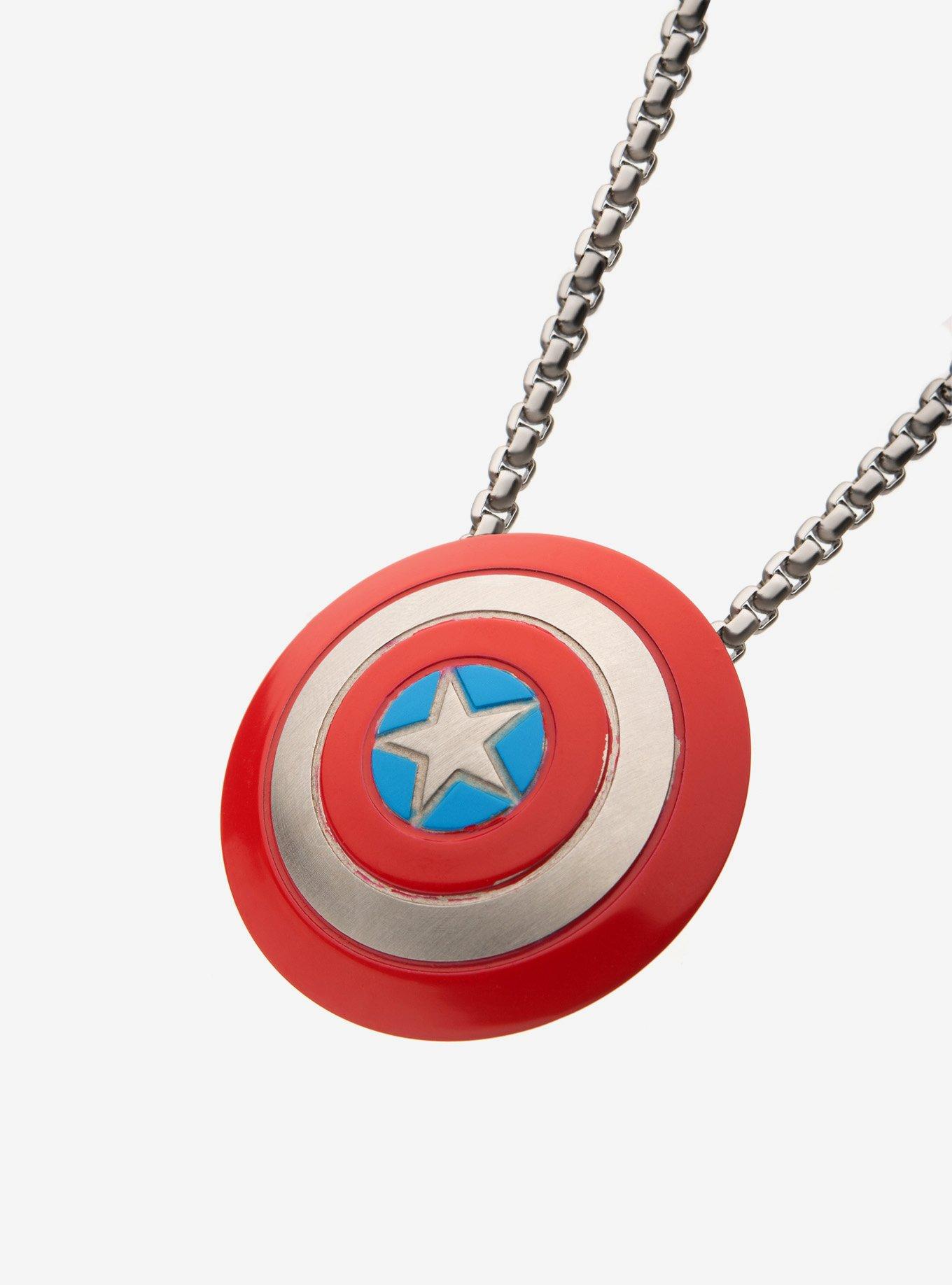 Marvel Captain America Spinning Shield Pendant Necklace