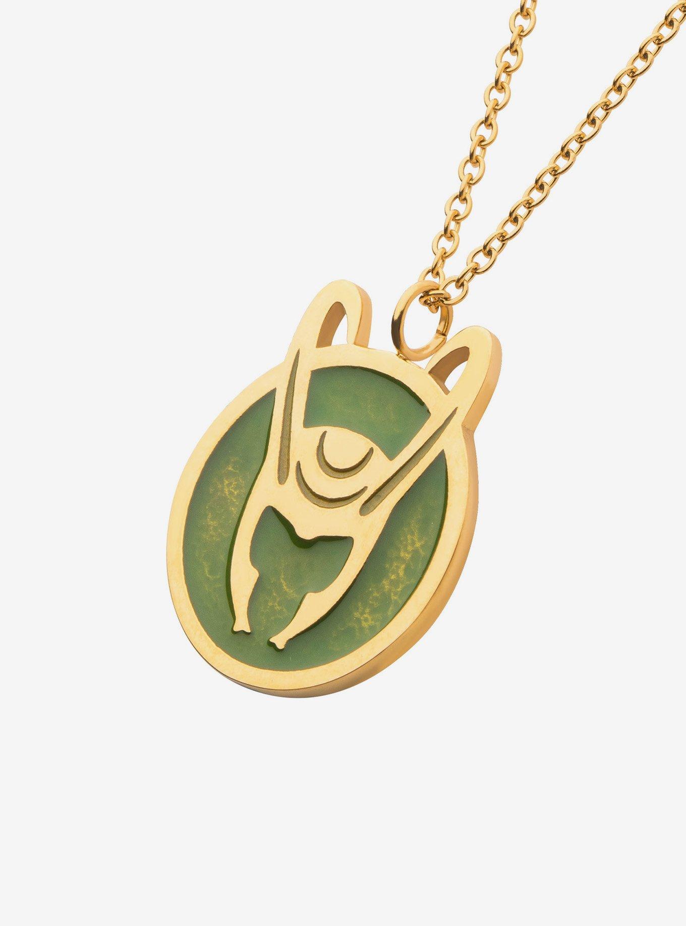 Marvel Loki Helmet Pendant Necklace, , hi-res