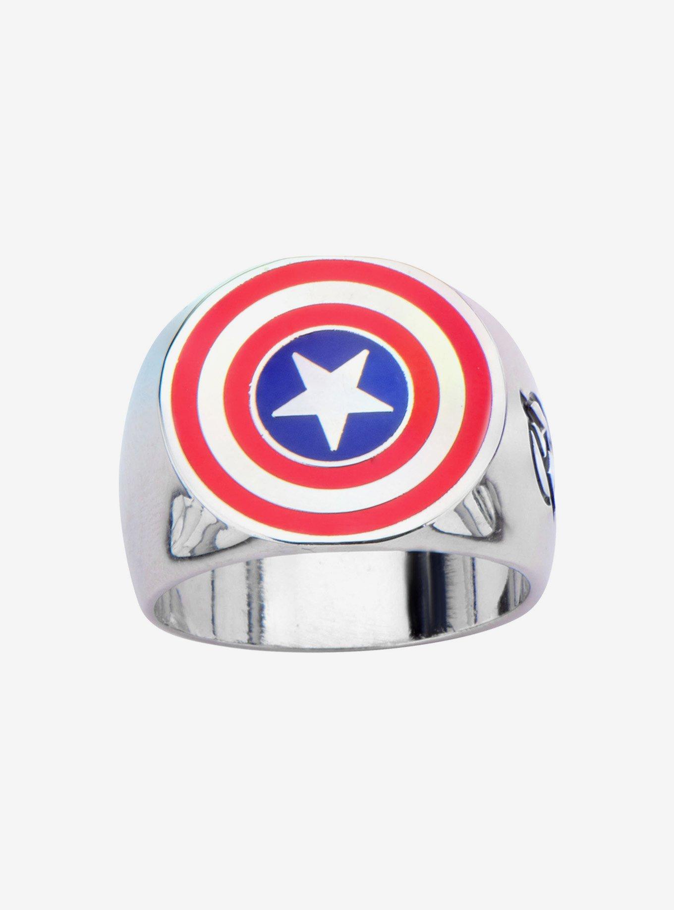 Marvel Captain America Logo Ring, MULTI, alternate