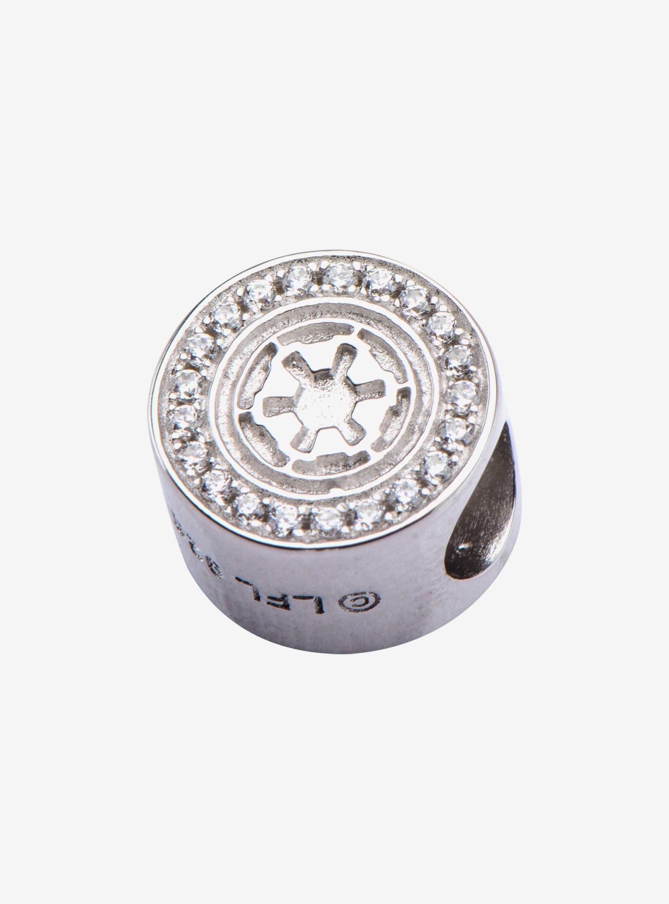 Star Wars Galactic Empire Symbol with Clear CZ Bead Charm, , hi-res