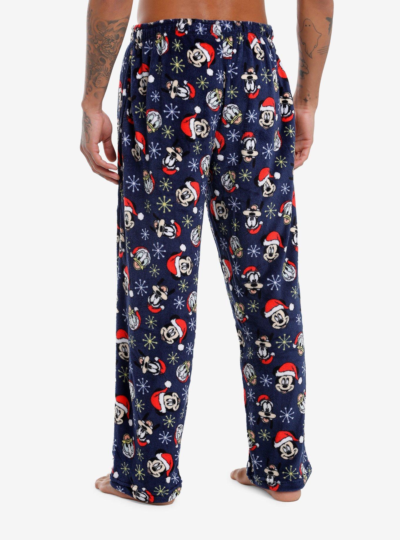 Disney Mickey Mouse And Friends Santa Hats Fuzzy Pajama Pants, MULTI, alternate