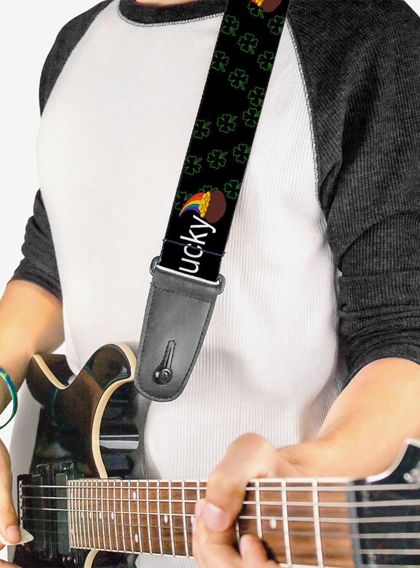 St. Patrick's Day Lucky Pot of Gold Shamrocks Guitar Strap