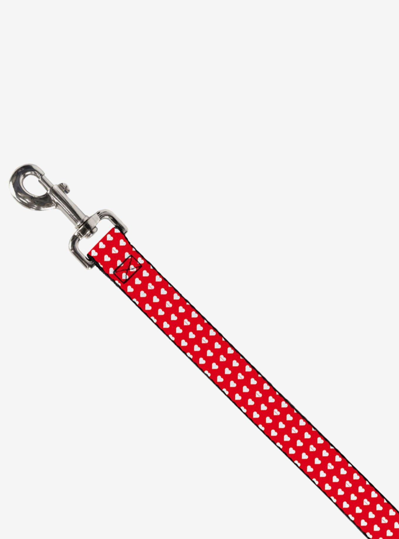 Mini Hearts Monogram Red White Dog Leash, , alternate