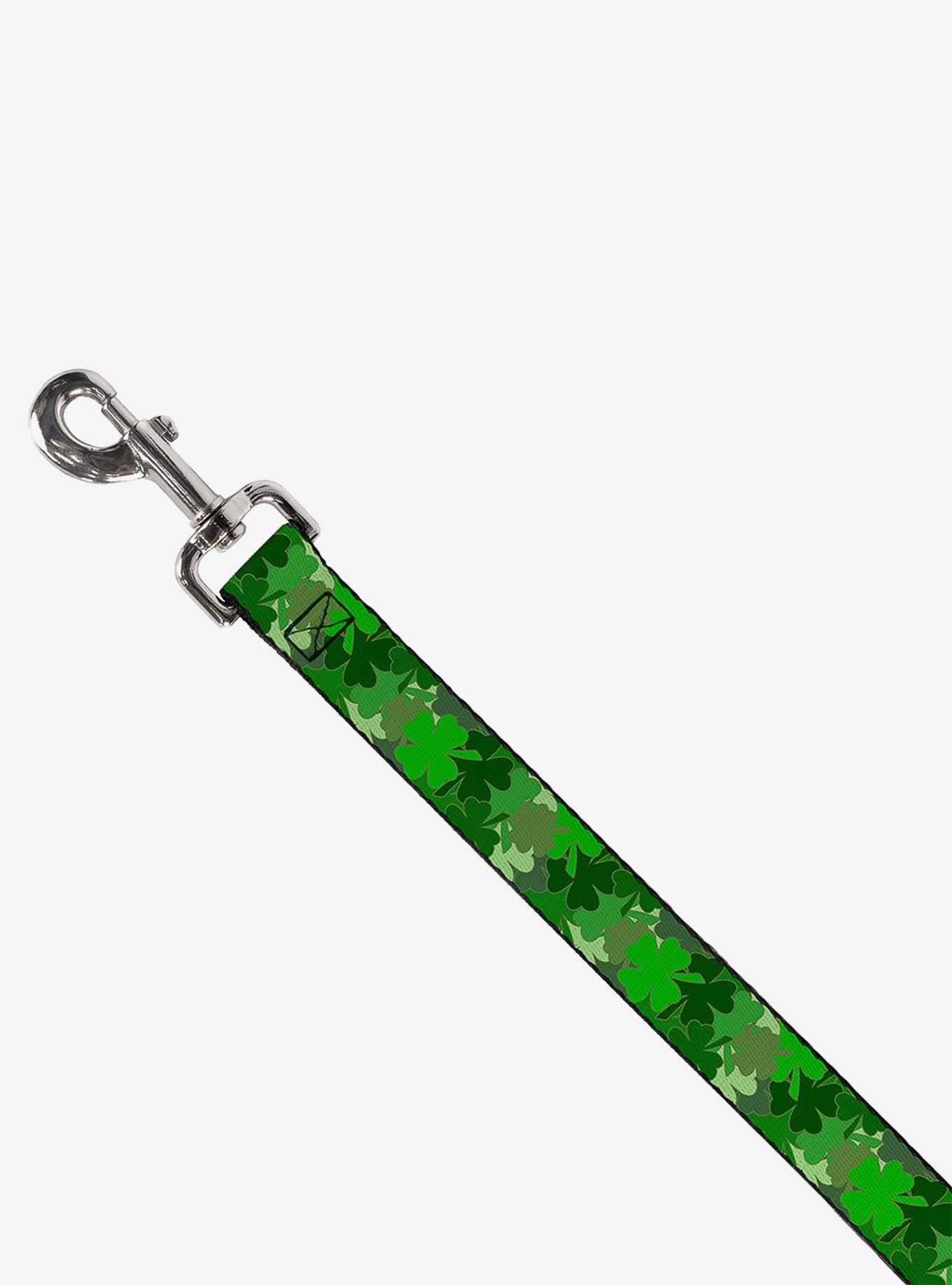 St. Patrick's Day Stacked Shamrocks Green Dog Leash, , hi-res