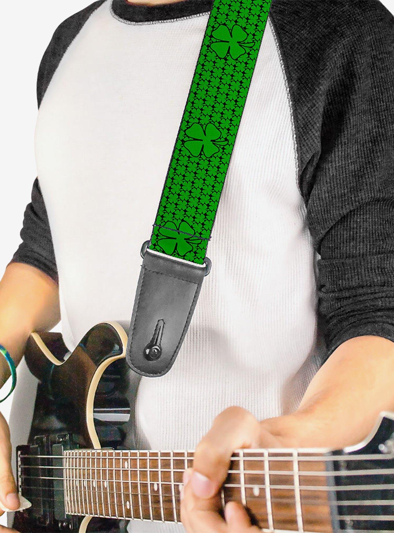 St. Patrick's Day Clovers Green Guitar Strap, , hi-res