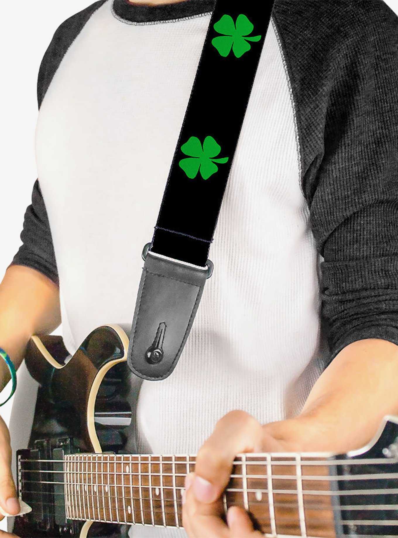St. Patrick's Day Black Green Guitar Strap, , hi-res