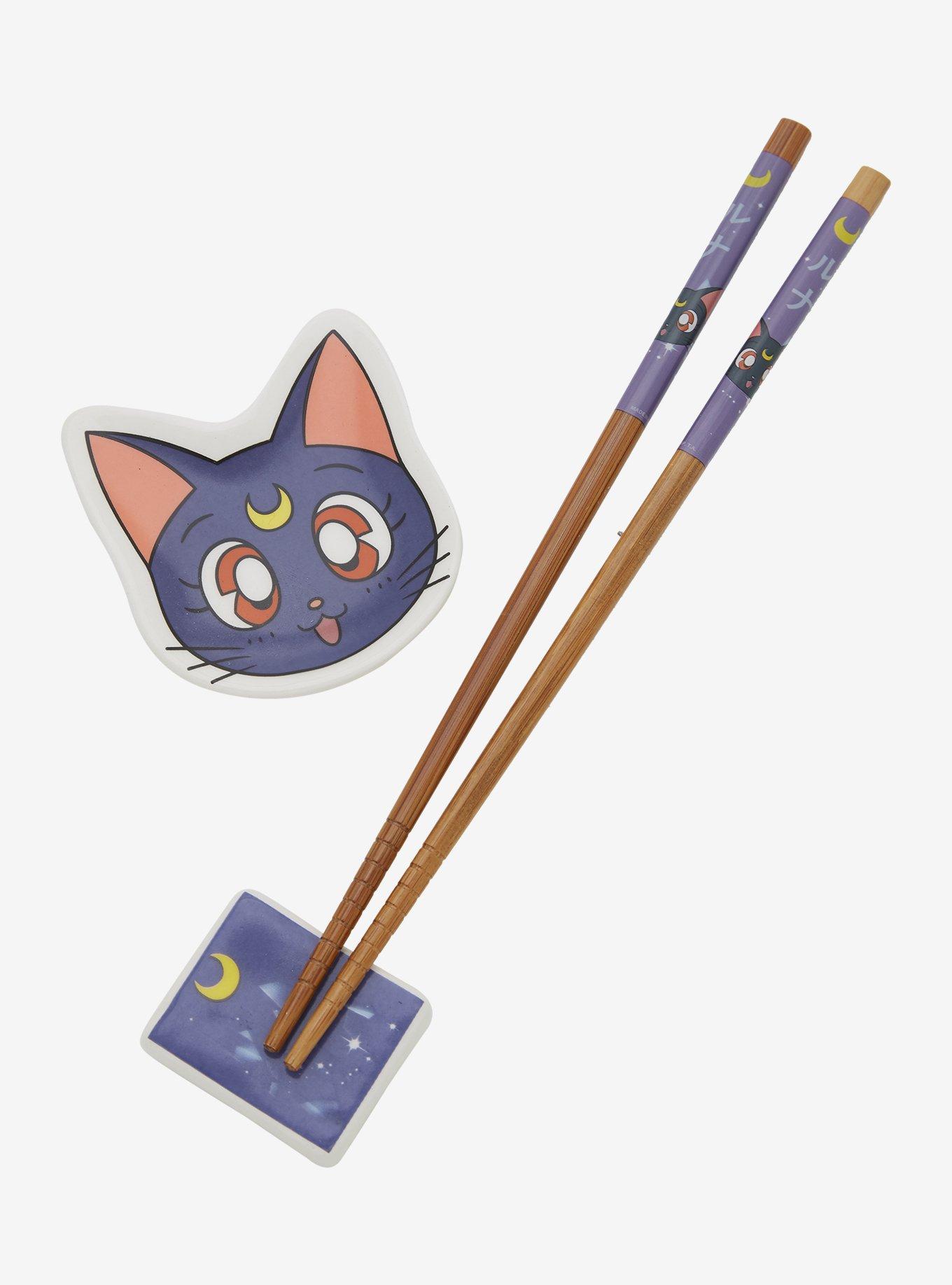 Sailor Moon Luna Chopsticks and Soy Dish Set, , alternate