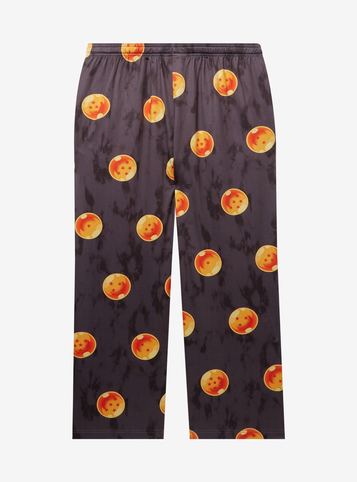 Dragon Ball Z Dragon Balls Allover Print Women's Plus Size Sleep Pants &mdash; BoxLunch Exclusive, BLACK, alternate