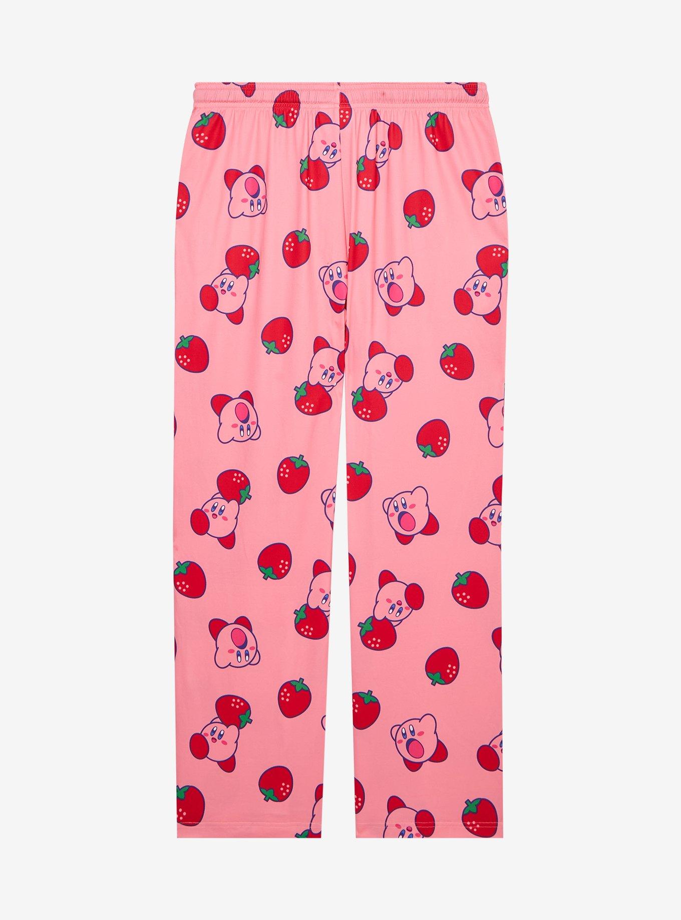 Nintendo Kirby Strawberry Allover Print Sleep Pants — BoxLunch Exclusive, PINK, alternate