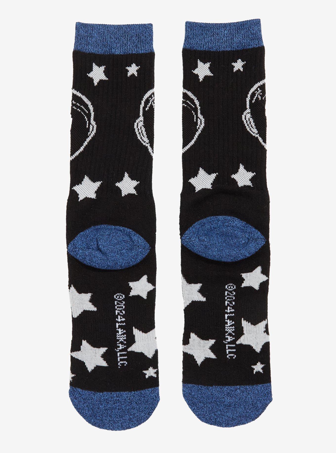 Coraline Button Eyes Coraline Allover Print Glow-in-the-Dark Crew Socks — BoxLunch Exclusive