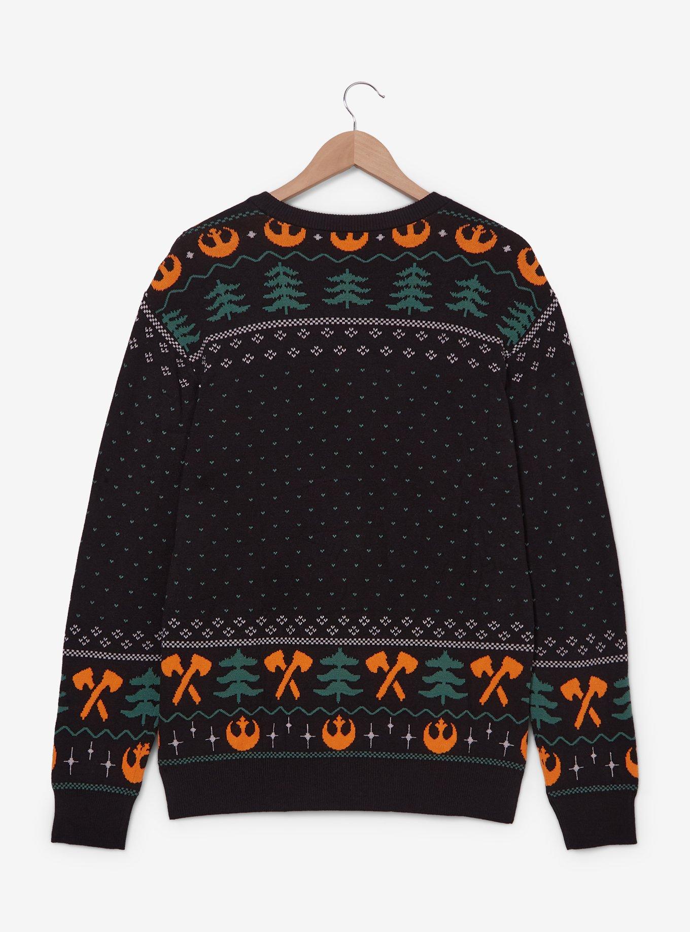 Star Wars Ewok'n Around the Tree Patterned Holiday Sweater - BoxLunch Exclusive, BLACK, alternate