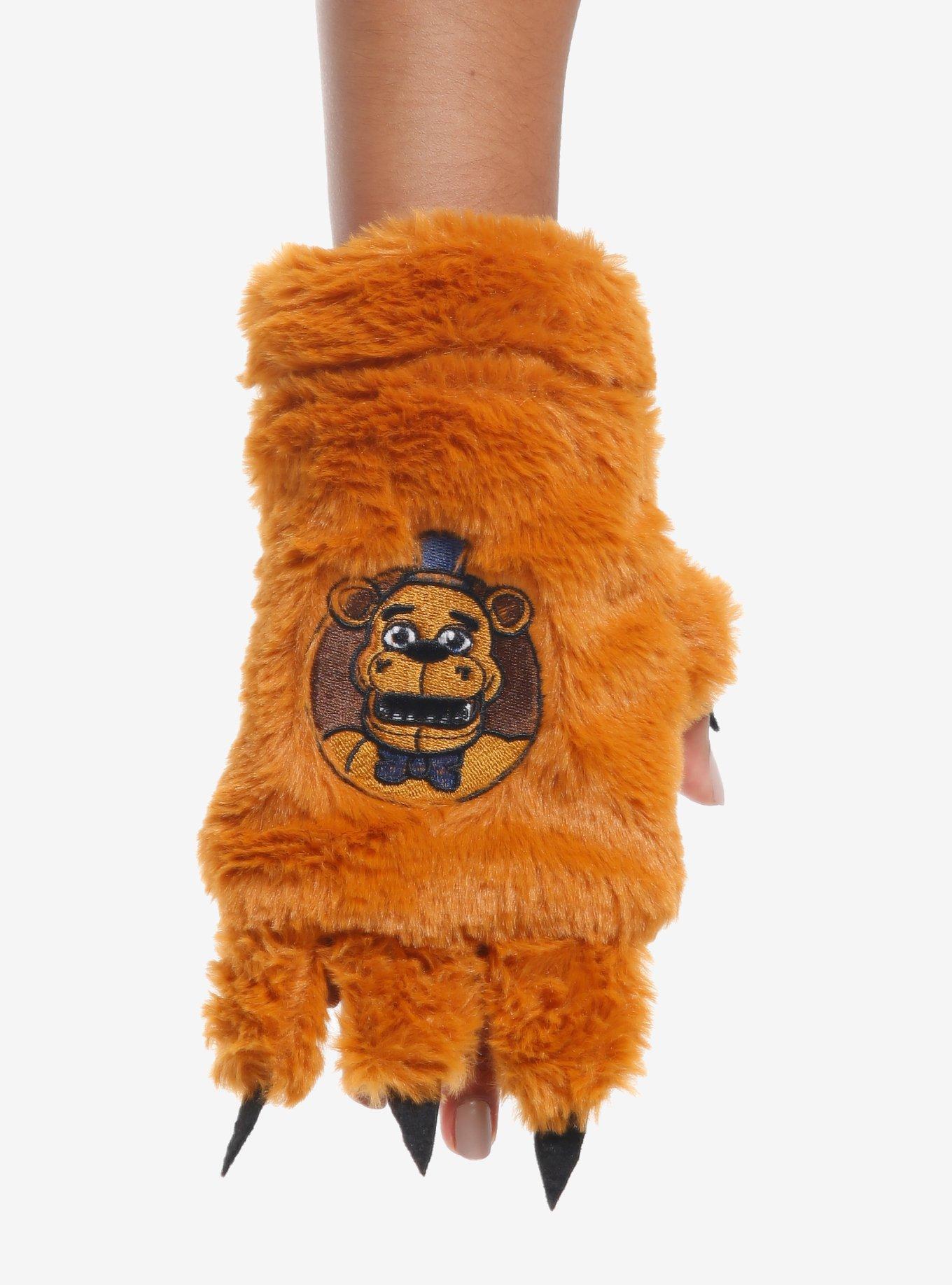 Five Nights At Freddy's Bear Paw Fuzzy Fingerless Gloves, , hi-res